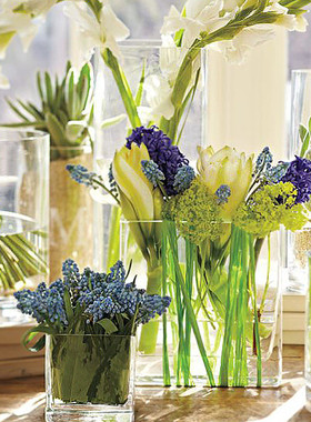 加厚玻璃花瓶透明正方形缸40cm50cm60cm百合富贵竹高客厅落地花插