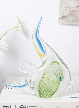 轻奢艺术琉璃鱼神仙鱼创意海洋摆件家居客厅桌面玄关装饰工艺品