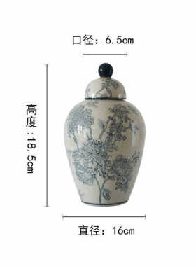 景德镇陶瓷器仿古青花瓷花瓶插花新中式禅意客厅装饰品博古架摆件