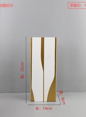 欧式轻奢高级感金属干花插花皮革花瓶摆件餐厅玄关酒店家居装饰品