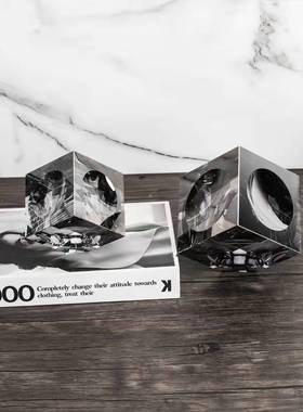 热销【厂家直销】轻奢创意软装新中式摆件水晶魔方酒店客厅玄关装