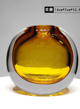 现代轻奢仿真花艺绿植玻璃插花器客厅餐桌售楼处摆件桌面软装洽谈