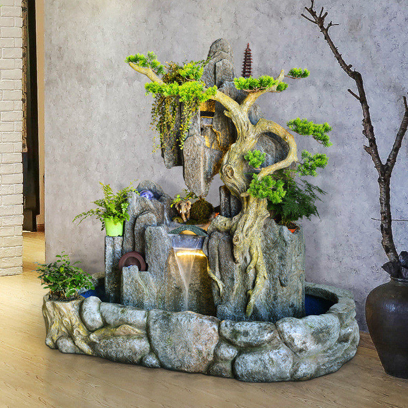 户外大型假山流水喷泉庭院鱼池造景家居摆件装饰花园别墅山水景观,淘宝优惠券,粉丝福利购,淘宝优惠卷