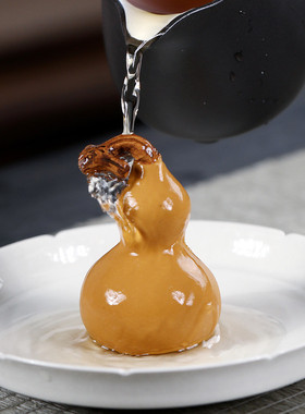 热销【】宜兴创意个性紫砂手工紫砂茶道茶玩茶宠摆件段泥葫芦其他