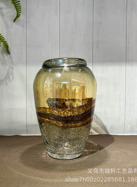 欧式轻奢琉璃套装花瓶客厅酒柜家居摆件高级样板间酒店装饰插花器