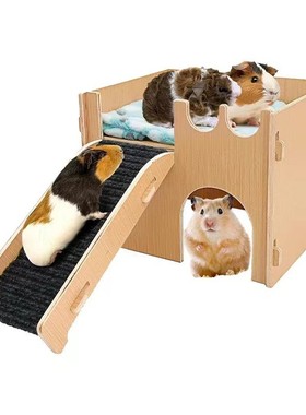 创意小型木制仓鼠躲避栖息地居家金丝熊木质窝新款豚鼠藏身小木屋