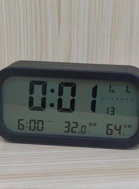 厂家批发lcd电子闹钟学生闹钟小语音整点报时闹钟夜光智能台钟