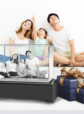 temu电商热销动物人像一件个性制作3d激光水晶礼品水晶摆件内雕