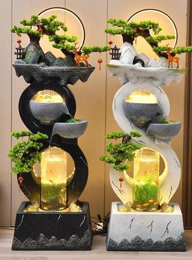 热销流水摆件循环水现代轻奢电视柜客厅招财鱼缸家居旁落地景观装