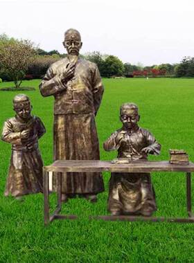 热销玻璃钢仿铜人摆件简约现代民俗工艺品景观落地物高级树脂仿铜