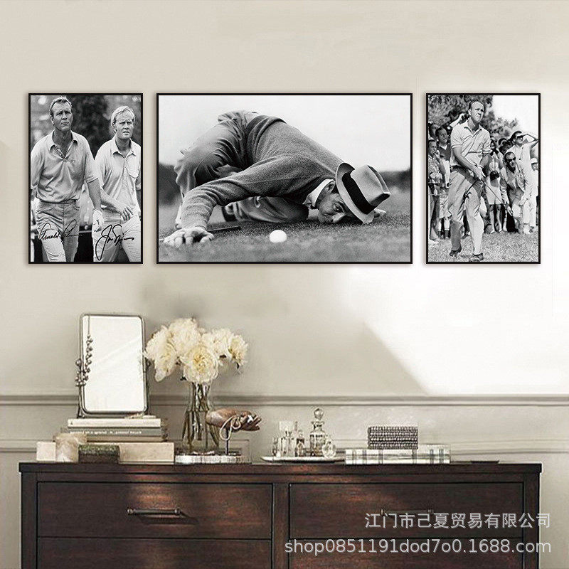 GOLE俱乐部高尔夫球挂画体育馆休息室复古美式装饰画球类运动壁画,淘宝优惠券,粉丝福利购,淘宝优惠卷