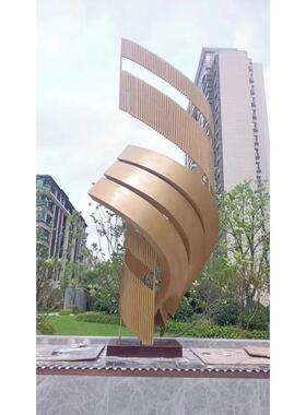 校园不锈钢雕塑大型落地摆件金属抽象户外景观雕塑架不锈钢镜面廊