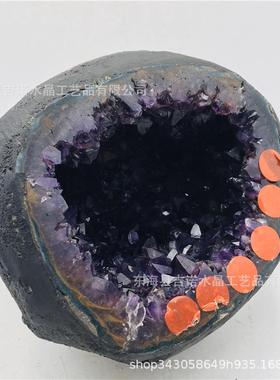 热销吉诺水晶批发水晶洞原矿紫水晶簇钱袋子紫晶洞乌拉圭摆件工艺