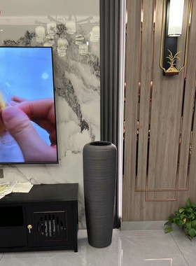 复古做旧陶罐景德镇组合花器客厅玄关插花落地大花瓶粗陶陶瓷新款