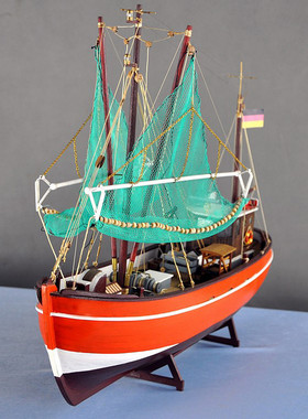 热销1/48pellworm佩尔沃姆号渔船木制套材diy拼装帆船摆件套件