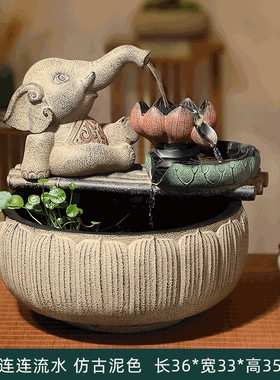 水系流水摆件室内办公室小型喷泉中国风循环水家用客厅景观