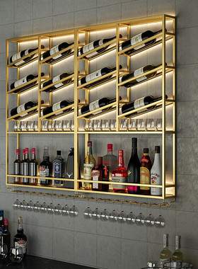 洋酒红酒架壁挂置物架家用客厅酒柜酒杯架创意收纳白酒北欧展示架