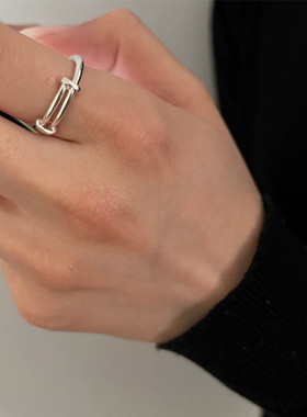 小众设计感金属戒指女韩国个性简约百搭气质时尚指环戒子冷淡风