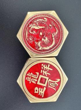 黄铜8面八面转转转舍可旋转黄铜六面转转手把件批发手摇森钱手把