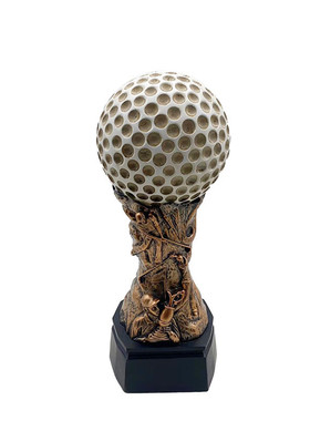 金色高尔夫私人创意奖杯摆件树脂工艺品企业团队活动奖杯比赛奖杯