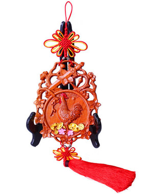 桃木公鸡桃花斩桃木雕刻工艺品挂件摆件大量批发 厂家直销