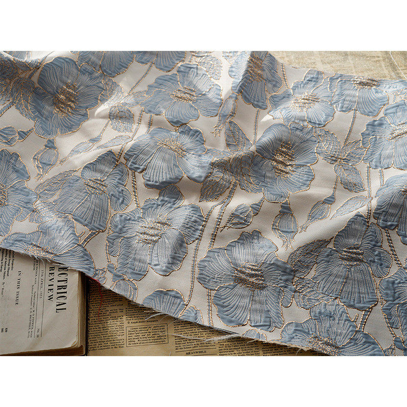 浮雕金丝大花朵色织提花面料硬挺复古时装布料箱包凹凸质感纹理布,淘宝优惠券,粉丝福利购,淘宝优惠卷