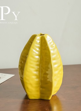 北欧ins杨桃欧式陶瓷花瓶仿真花创意艺术插花花器家居装饰摆设