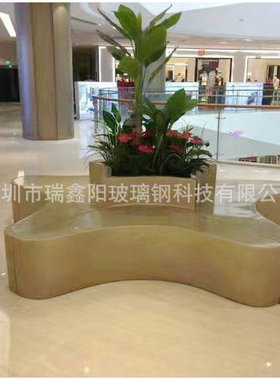 热销商场美陈展示玻璃钢蘑菇圆形休闲椅酒店大厅花池休息坐凳创意