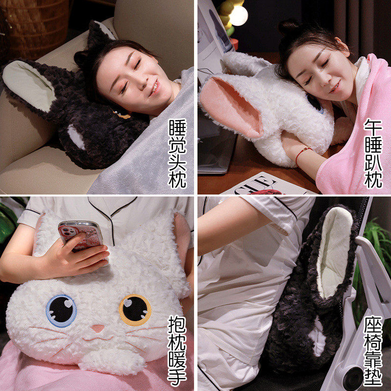 可爱猫咪抱枕被子两用汽车车载靠枕毯子二一办公室靠垫午睡枕头,淘宝优惠券,粉丝福利购,淘宝优惠卷