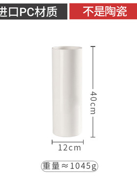 银柳专用花瓶摆件客厅插花高级感pc亚克力仿花瓶白色陶瓷2021新款