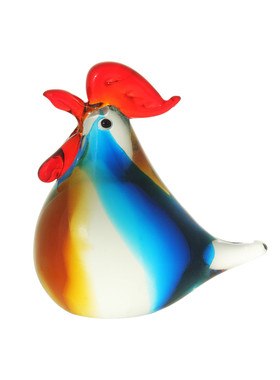 轻奢简约风格创意家居工艺品桌面客厅公鸡母鸡琉璃工艺品摆件水晶