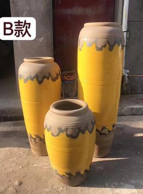 景德镇厂家手工落地大陶罐酒店庭院插餐厅民宿别墅陶瓷花瓶软装饰
