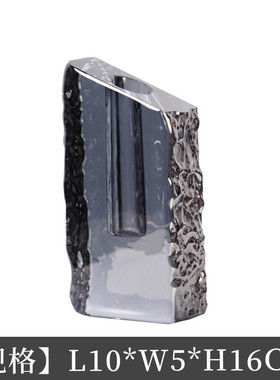 高级感轻奢花瓶摆件斜边民宿样板间水晶艺术几何ins风花器装饰品