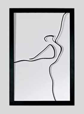 铁艺简约沙发背景墙艺术画金属抽象挂件极简主义线条装饰画