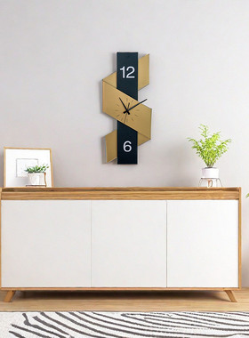 热销客厅挂钟现代简约大气石英钟时尚家用餐厅个性创意立体免打孔