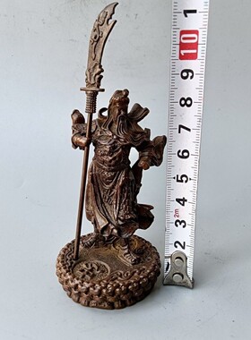 合金立刀关公像关羽关二爷摆件古玩忠义关公桌面摆件