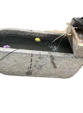 花岗岩青石雕刻别墅水缸石槽庭院老石槽流水摆件园林景观老石槽