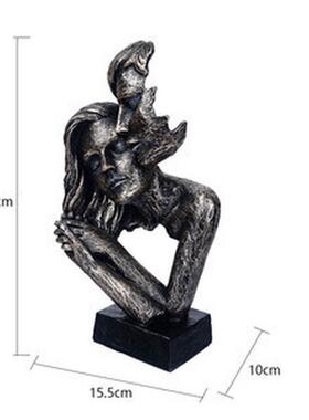 欧式家装抽象人脸面具树脂摆件轻奢沉默是金软装办公桌工艺装饰品