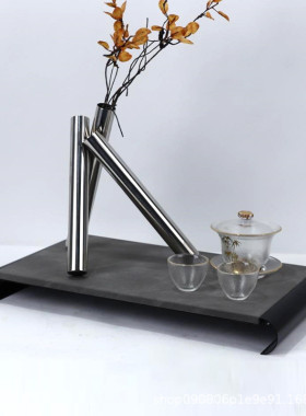 热销简约现代皮革金属托盘装饰品茶具套组软装样板间酒店家居茶几