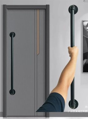 美式谷仓门大拉手简约服装店水管包厢大门木门仿古门把手ktv黑色