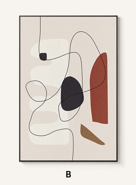 莫北欧现代兰迪抽象线条挂画客厅装饰画玄关餐厅背景墙壁画大气