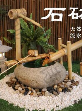 热销麦太保户外花园庭院石钵流水水景石灯笼枯山水惊鹿竹子日式阳