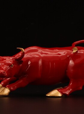 铜牛摆件铜热着色华尔街牛大号牛生肖客厅办公室装饰摆设工艺品