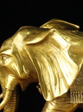 纯大象摆件黄铜铜象吸水象家居装饰品礼品工艺摆件