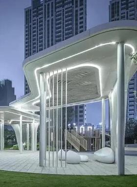 热销户外大型不锈钢廊亭厂家特色雕塑凉亭镀锌板铁艺金属廊架