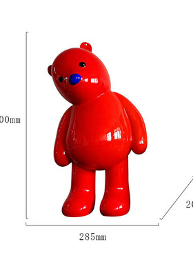 网红占占pupu熊雕塑户外景观商场大型玻璃钢落地装饰大摆件卡通兔