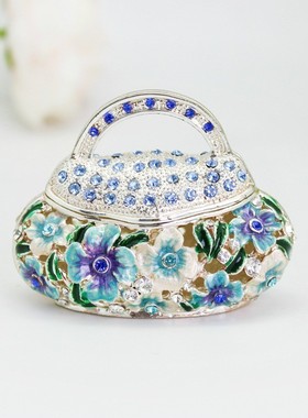 小工艺品珐琅彩手工艺家居创意摆件镂空金属花苞装饰饰品收纳盒