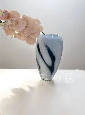 热销插花玻璃大花瓶摆件客厅轻奢高档透明高级感干花水养现代简约