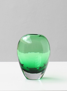 碧轩艺术轻奢现代透明彩色厚底玻璃花瓶样板间客厅餐桌装饰花器