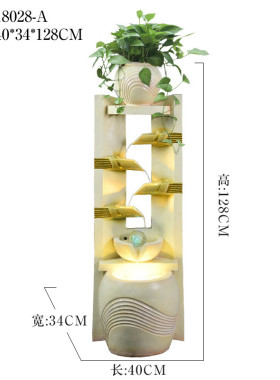 家居客厅流水摆件欧式招财会所现代简约喷泉加湿器落地水景装饰品